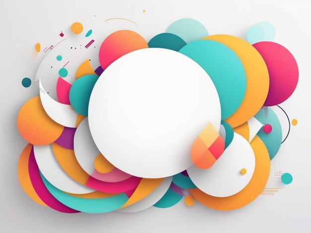 a colorful display of circles and a white circle with a white circle in the middle