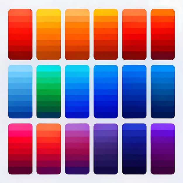 a colorful display of different colored squares and colors