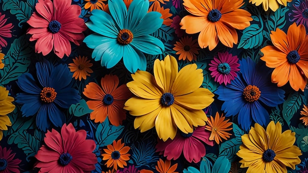 A colorful display of flowers from the collection of the artist Ai Generated