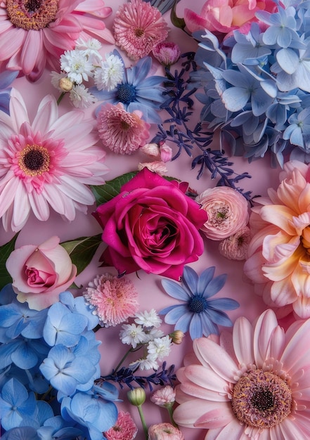 a colorful display of flowers including one of the flowers