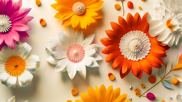 a colorful display of flowers with the word daisy on the bottom