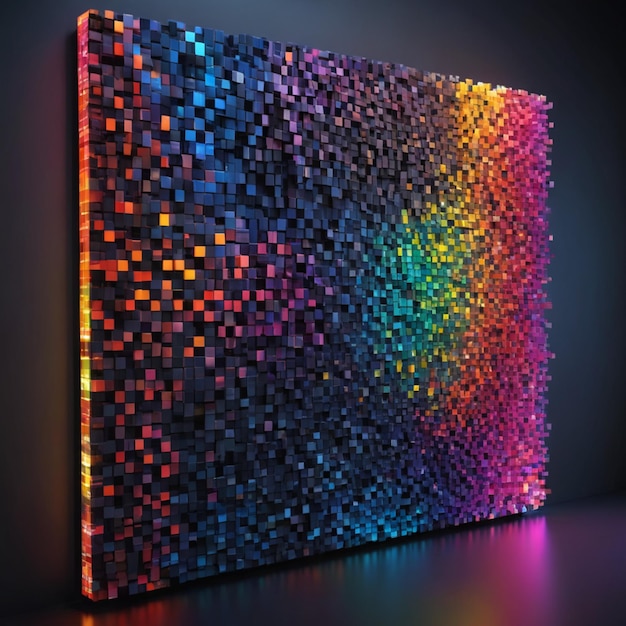 Photo a colorful display of multicolored mosaics is shown