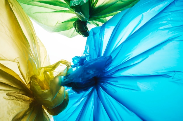 Colorful disposable plastic waste