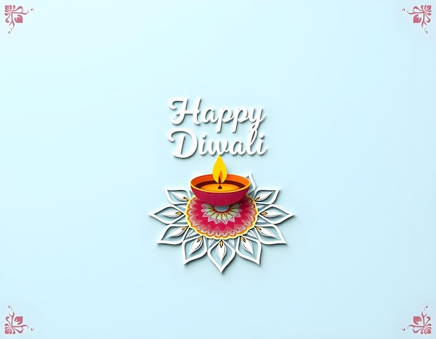 Photo colorful diwali decor with hanging lanterns