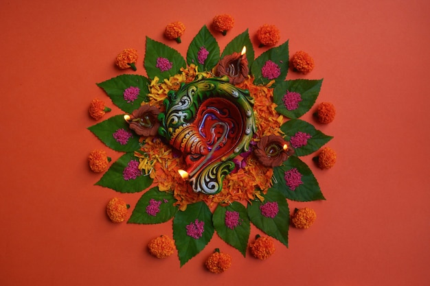 colorful diwali rangoli background