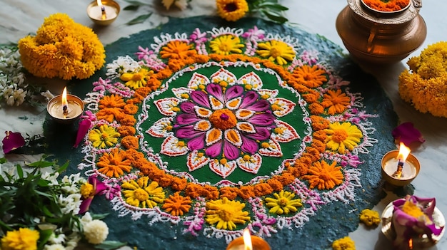 Colorful Diwali Rangoli