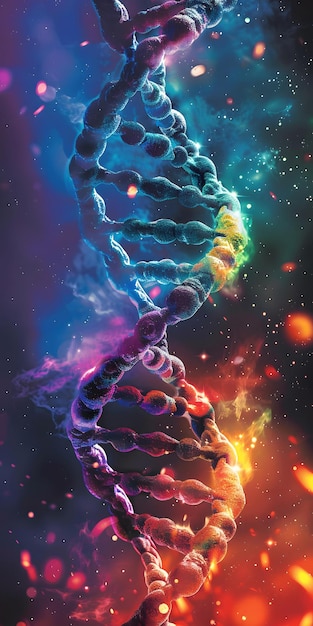 Colorful DNA Helix Illustration