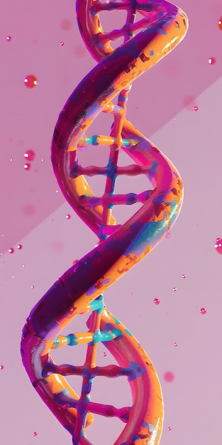 Photo colorful dna helix