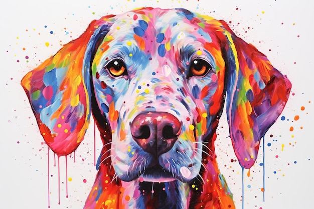 colorful dog painting