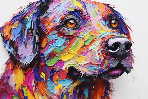 colorful dog painting