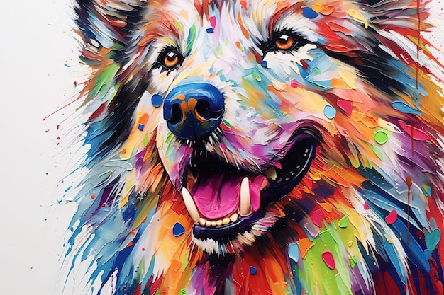 colorful dog painting