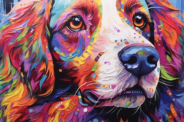 colorful dog painting