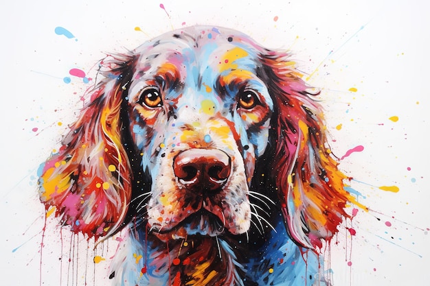 colorful dog painting