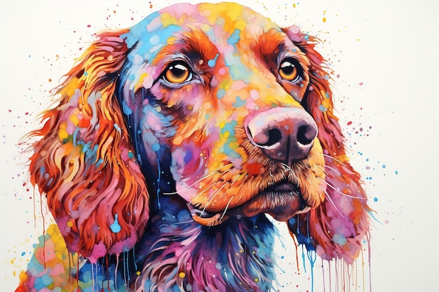 colorful dog painting