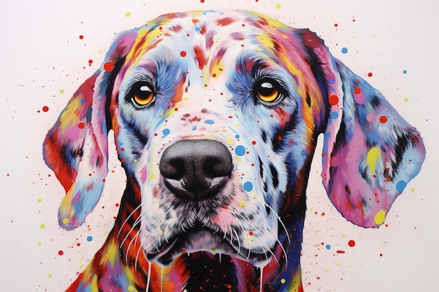 colorful dog painting