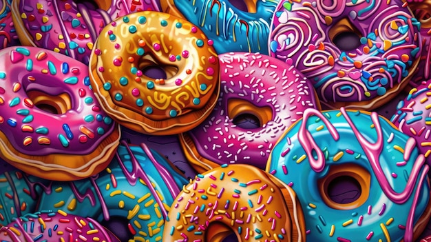 Colorful Donuts Donuts