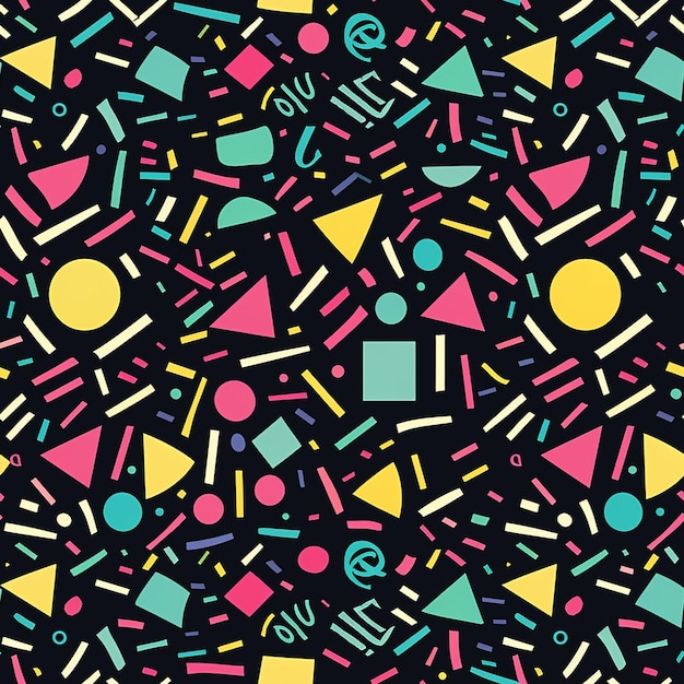 colorful dots and dots are on a black background