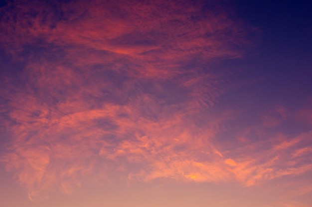 Colorful dramatic sky with cloud at sunset