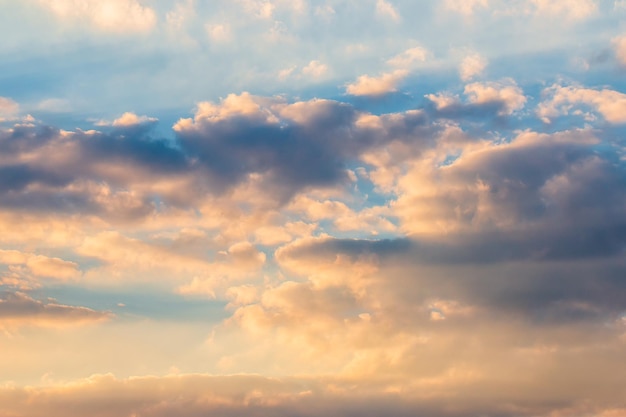 Colorful dramatic sky with cloud at sunset