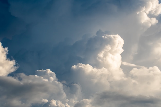 Colorful dramatic sky with cloud at sunset.