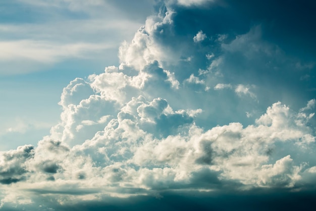 Colorful dramatic sky with cloud at sunset