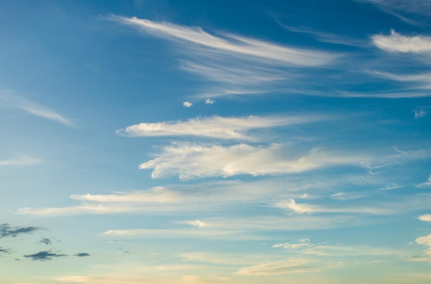 Colorful dramatic sky with cloud at sunset