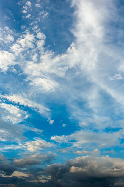 Colorful dramatic sky with cloud at sunset