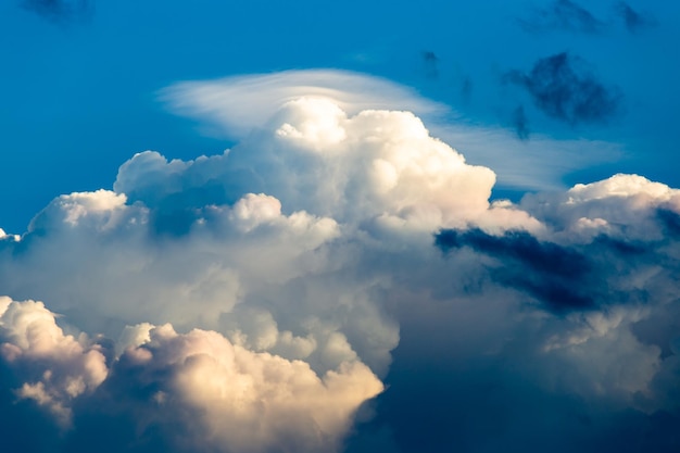 Colorful dramatic sky with cloud at sunset