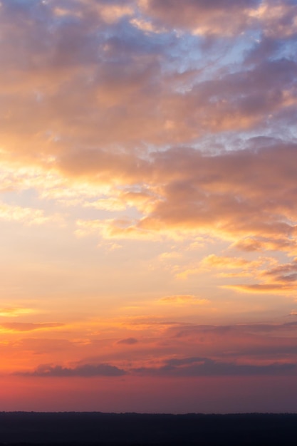 Colorful dramatic sky with cloud at sunsetxA