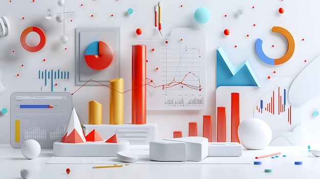 a colorful drawing of a chart with a chart and a diagram of a chart with the word graph on it