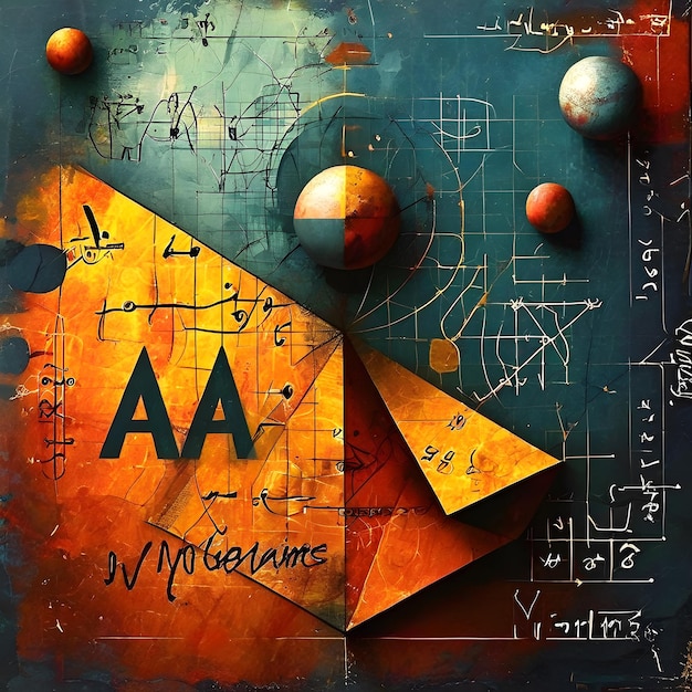 a colorful drawing of a letter a and a piece of art with the letters a and b