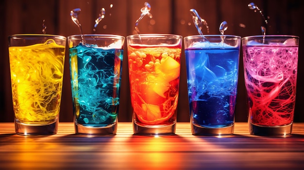 Colorful drink glasses