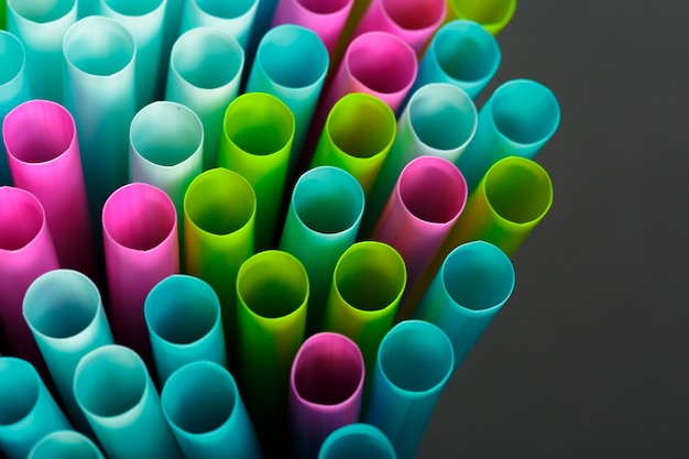 Colorful drinking straws