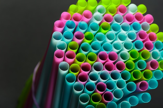 Colorful drinking straws