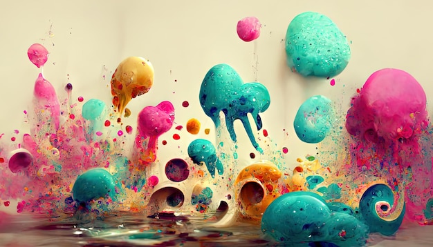 Colorful drops splatter texture background illustration in pastel colors