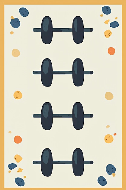 Photo colorful dumbbells illustration