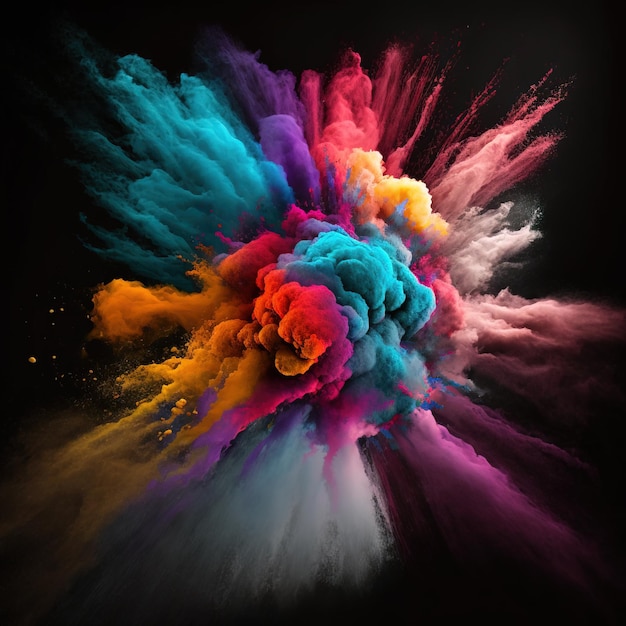 Colorful dust with dark background