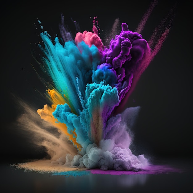 Colorful dust with dark background