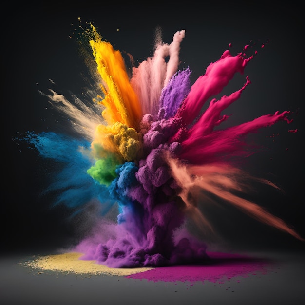 Colorful dust with dark background