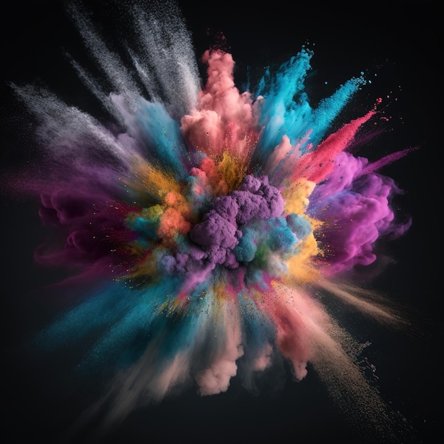 Colorful dust with dark background