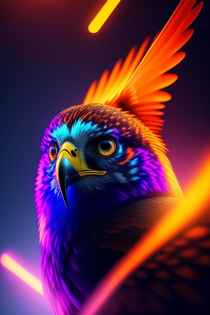 Colorful Eagle Flying Ai Generate