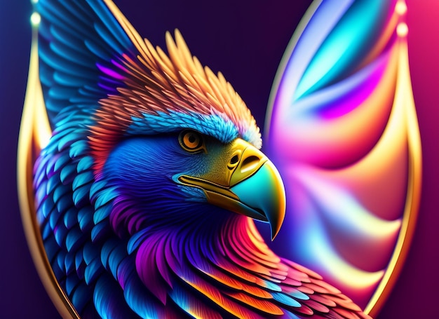 Colorful Eagle Flying Ai Generate