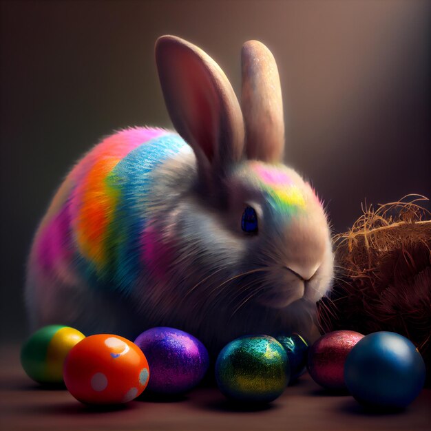 Colorful Easter bunny