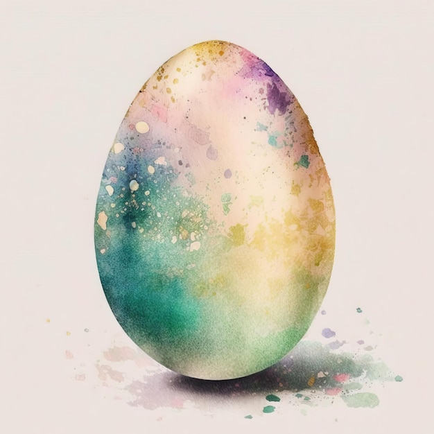 Photo colorful easter egg design element cute watercolor illustration