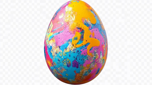 Photo a colorful easter egg with a blue and pink color scheme