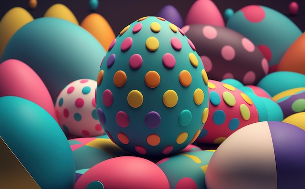 colorful easter eggs background photo