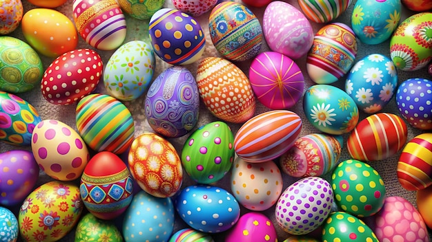 Photo colorful easter eggs background