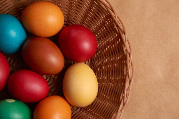 Colorful Easter eggs in basken