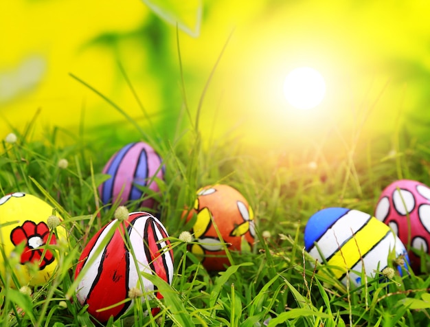 colorful Easter Eggs celebration Spring event background