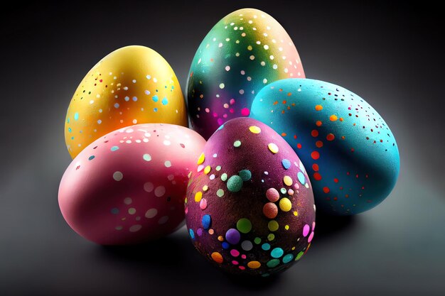 Colorful Easter Eggs Generative Ai